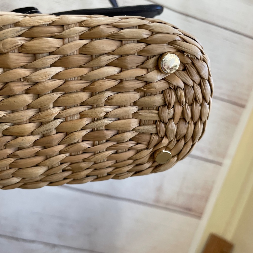 KATE SPADE NEW YORK VIA LIMONI CLARA CROSSBODY IN STRAW AND NAVY BLUE LEATHER - Picture 10 of 16